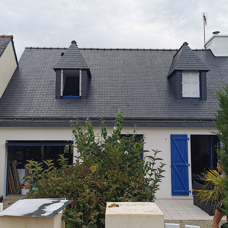 Nettoyage et traitement de toiture ardoise à Belz, protection contre les mousses après